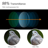 F&K® 12X50 BAK4 IP68 Waterproof Prism Monocular and Smartphone Adapter Kit Low Light Night Vision for Bird Watching, Hunting, Camping,Travelling and Concerts